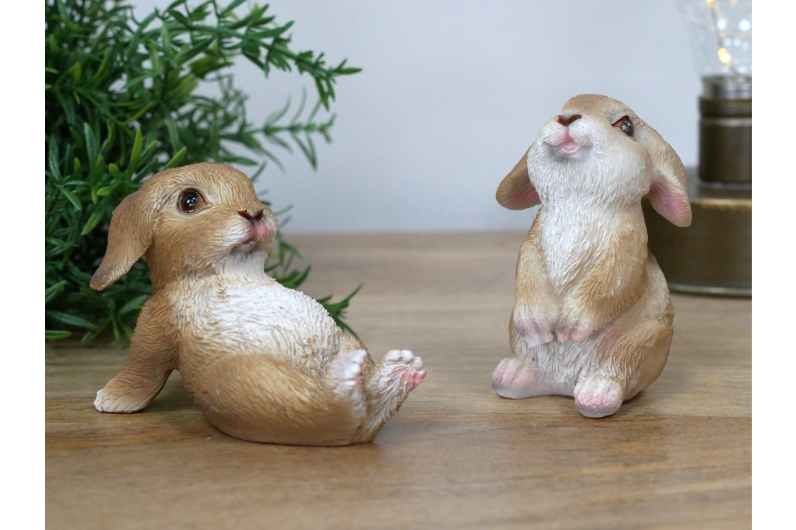 Small Playful Bunny Rabbit Ornaments - 2 Designs Available
