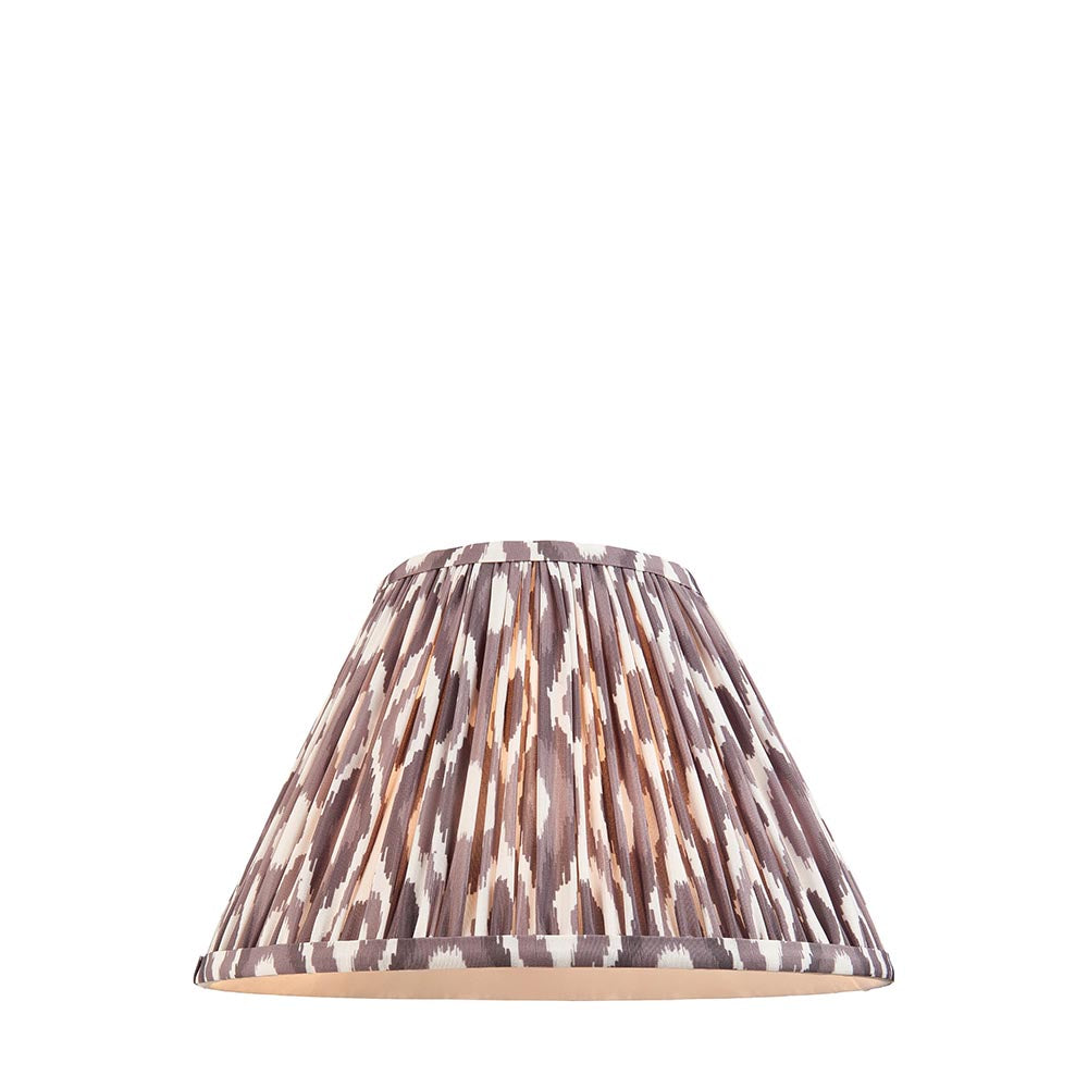 Ikat 25cm Tapered and Pleated Table Lamp Shade with Fixed Gimble in Various Colours