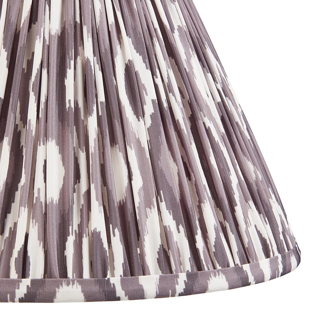 Ikat 25cm Tapered and Pleated Table Lamp Shade with Fixed Gimble in Various Colours