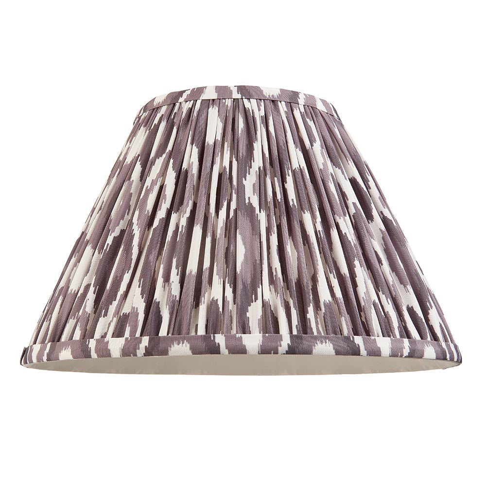 Ikat 25cm Tapered and Pleated Table Lamp Shade with Fixed Gimble in Various Colours