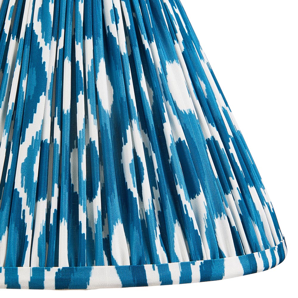 Ikat 25cm Tapered and Pleated Table Lamp Shade with Fixed Gimble in Various Colours