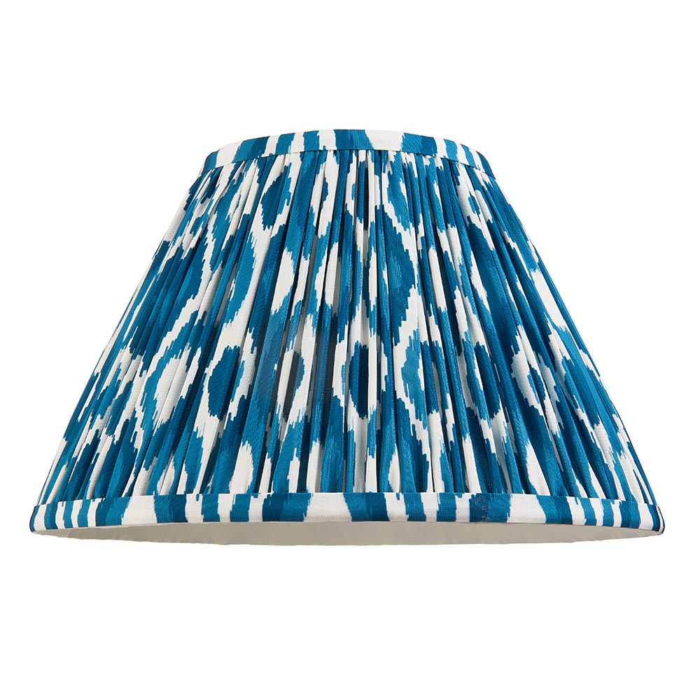 Ikat 25cm Tapered and Pleated Table Lamp Shade with Fixed Gimble in Various Colours