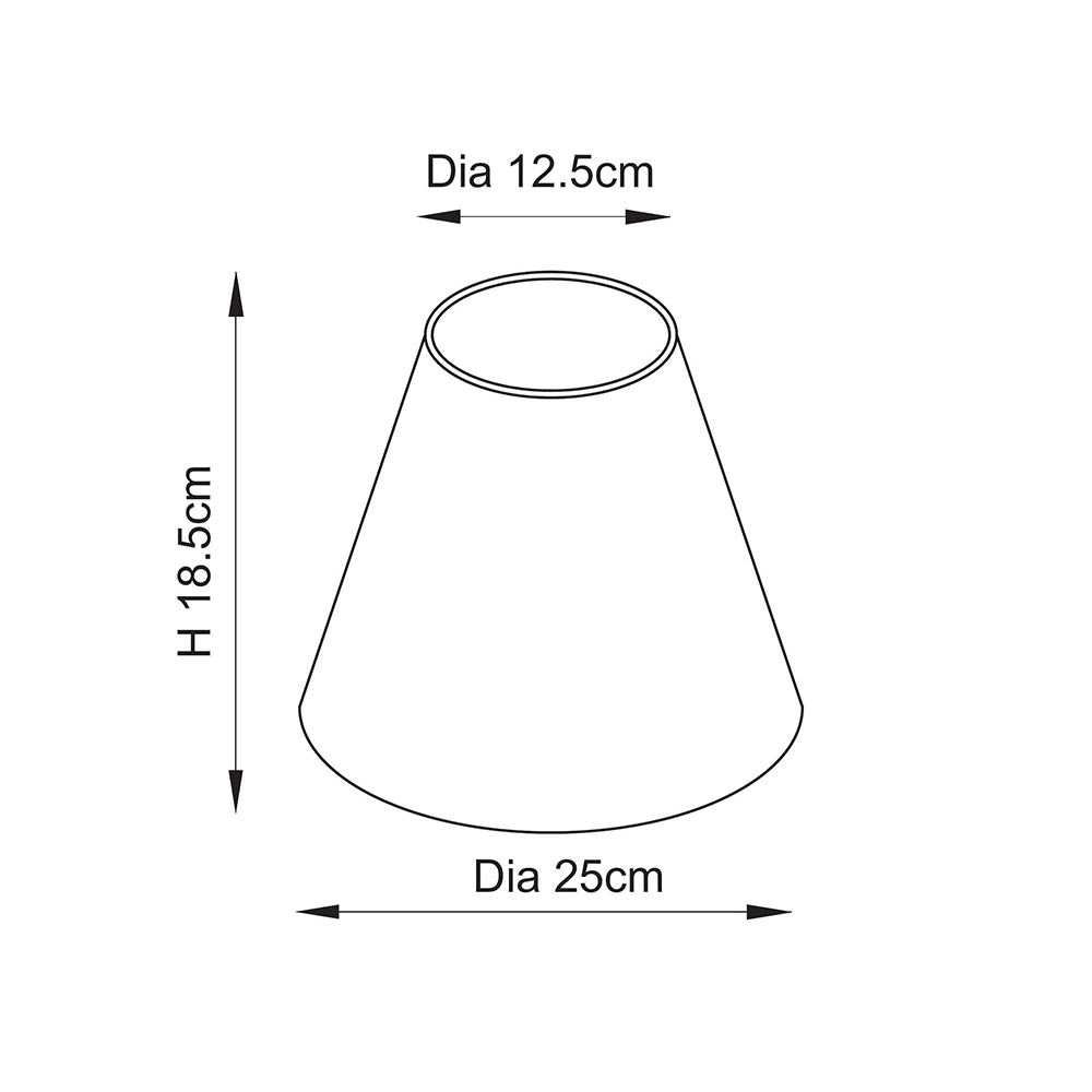 Ivy 25cm Classic Linen Tapered Shade with Fixed Gimble
