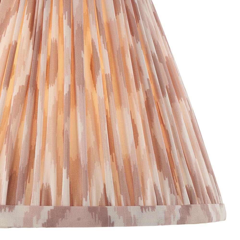 Ikat 25cm Tapered and Pleated Table Lamp Shade with Fixed Gimble in Various Colours