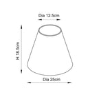 Ikat 25cm Tapered and Pleated Table Lamp Shade with Fixed Gimble in Various Colours