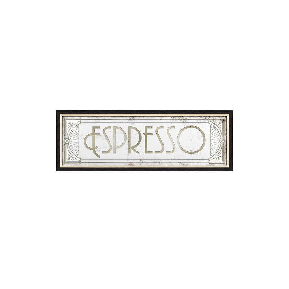 Distressed printed espresso rectangle mirror