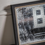 Distressed printed beer rectangle mirror