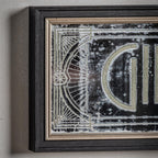 Distressed printed gin rectangle mirror