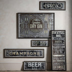 Distressed printed gin rectangle mirror