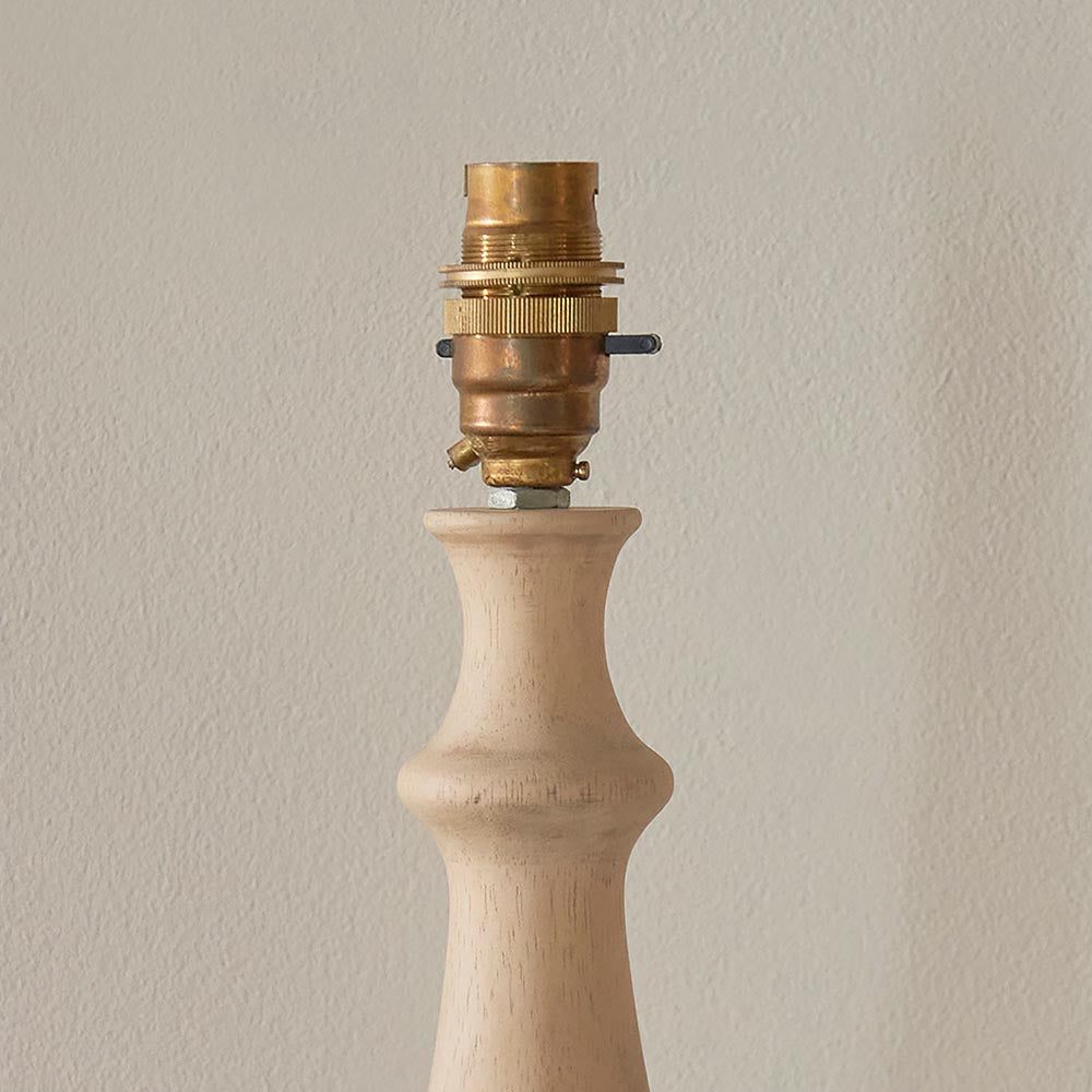 Hidcote Traditional Turned Wood Table Lamp With Ivy 30cm Vintage Shade, 1x B22