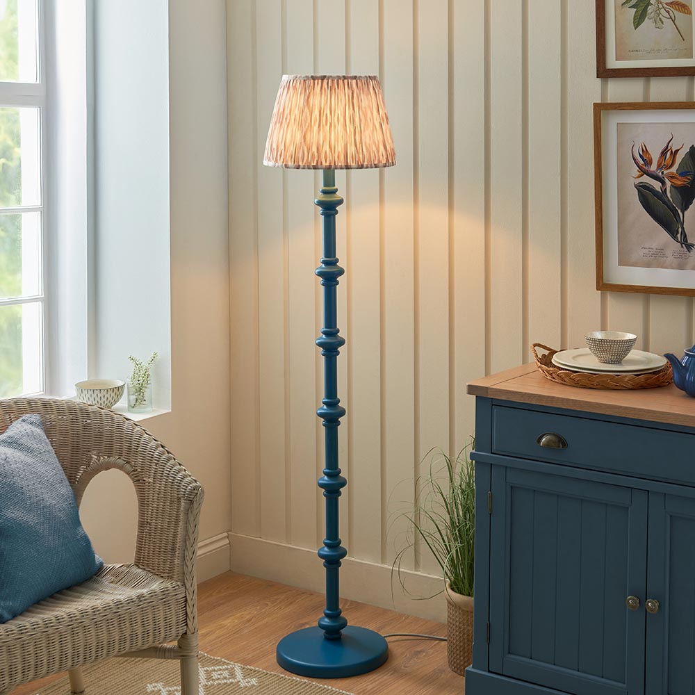 Carnaby Traditional Floor Lamp With 35cm Ripple Shade and Bulb