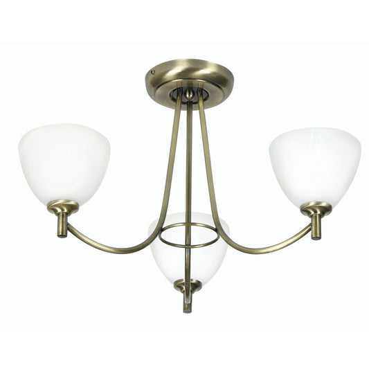 Hamburg Traditional Style Semi Flush Ceiling Light, 3x G9 (Oaks 1178/3)