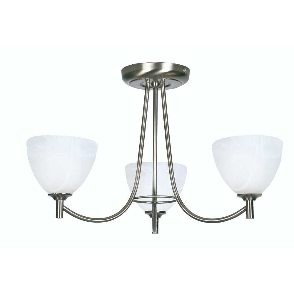 Hamburg Traditional Style Semi Flush Ceiling Light, 3x G9 (Oaks 1178/3)