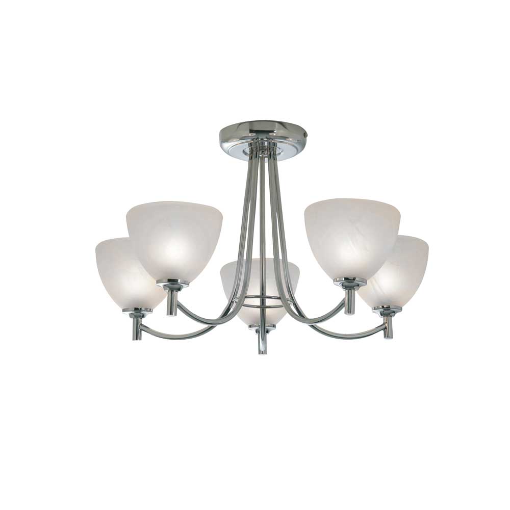 Hamburg Traditional Style Semi Flush Ceiling Light, 5x G9 (Oaks 1178/5)