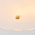 Serene Art Deco Style 2 Light Semi Flush Fitting with Cotton Shade and Fabric Diffuser