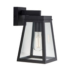 Endon Lighting - Lymington - 118762 - Black Clear Glass IP44 Outdoor Wall Light