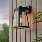 Endon Lighting - Lymington - 118762 - Black Clear Glass IP44 Outdoor Wall Light