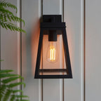 Endon Lighting - Lymington - 118762 - Black Clear Glass IP44 Outdoor Wall Light