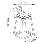 Endon Lighting - Lymington - 118762 - Black Clear Glass IP44 Outdoor Wall Light