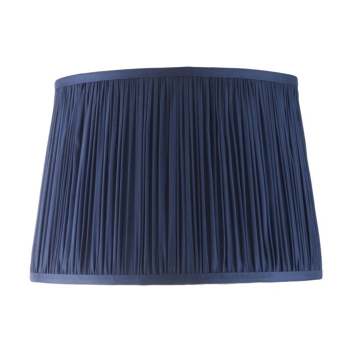 Endon - 12" Wentworth Pleated Midnight Blue Silk Shade - Luminosity Designs Ltd