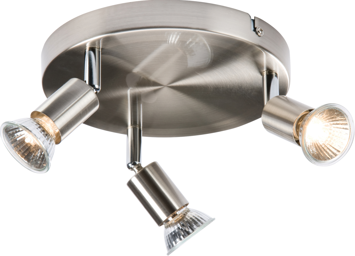 Knightsbridge 230V GU10 Triple Spotlight - Brushed Chrome