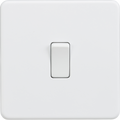 Matt White Flat Plate 10AX 1G 2-way Light Switch