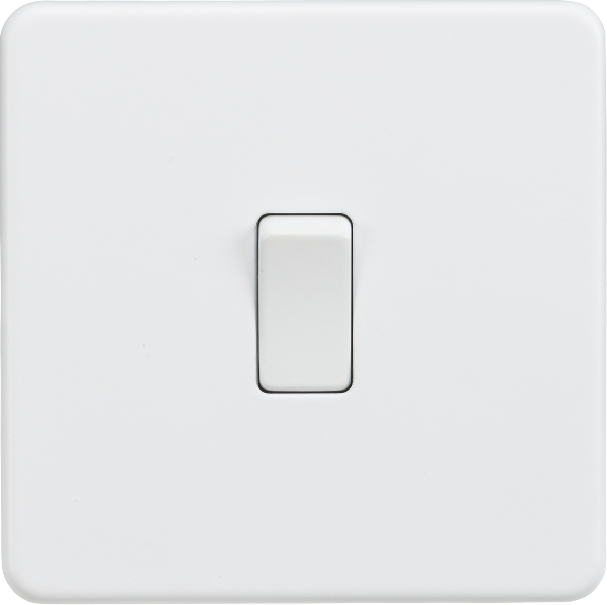 Matt White Flat Plate 10AX 1G 2-way Light Switch