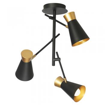 Bali Sand Black Ceiling Lights With 3 Adjustable Heads, 3x SES   (Oaks 132/3 BK)