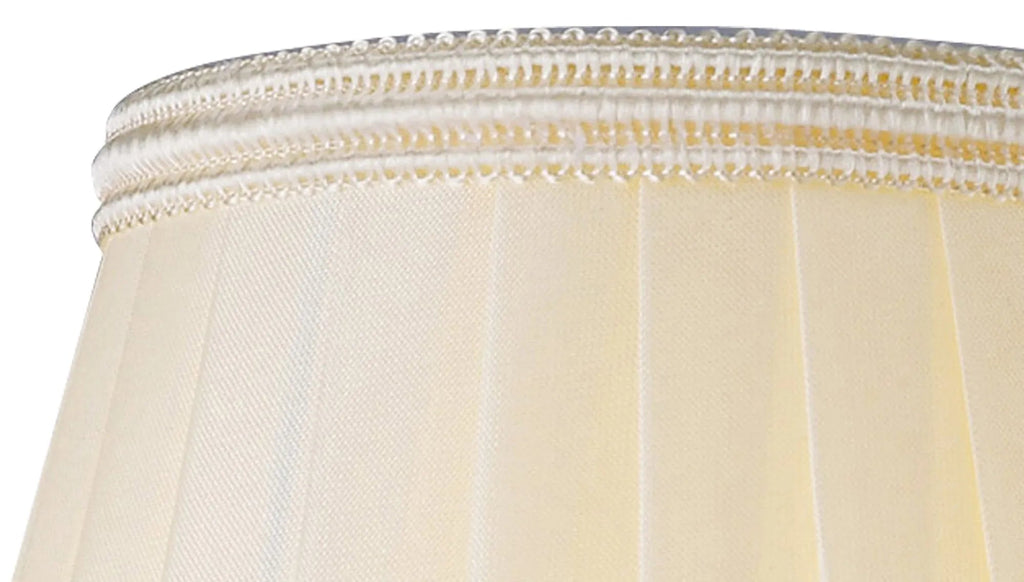 13cm Cream Willow Faux Silk Box Pleated Traditional Shade With a Candle Clip - Luminosity Designs Ltd