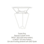Oaks Lighting - 16" Cotton Coolie Shade with Duplex Ring for use with a Shade Carrier or Spider Fitting - Luminosity Designs Ltd