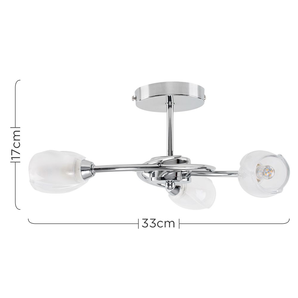 Mya 3 Light Flush Fitting