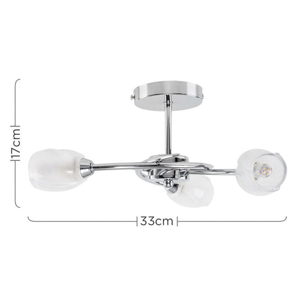 Mya 3 Light Flush Fitting