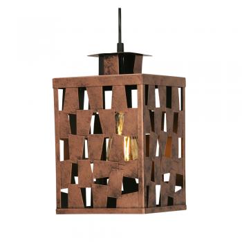 Reka Copper Pendant With Geometric Cut Out Shade, 1x E27 (Oaks 1655 CU)