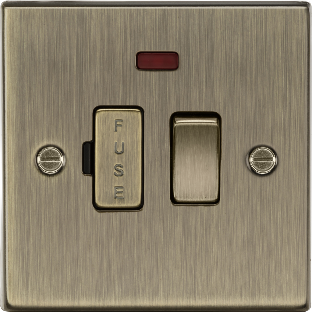 Squared Edge 13A Switched Fused Spur Unit with Neon