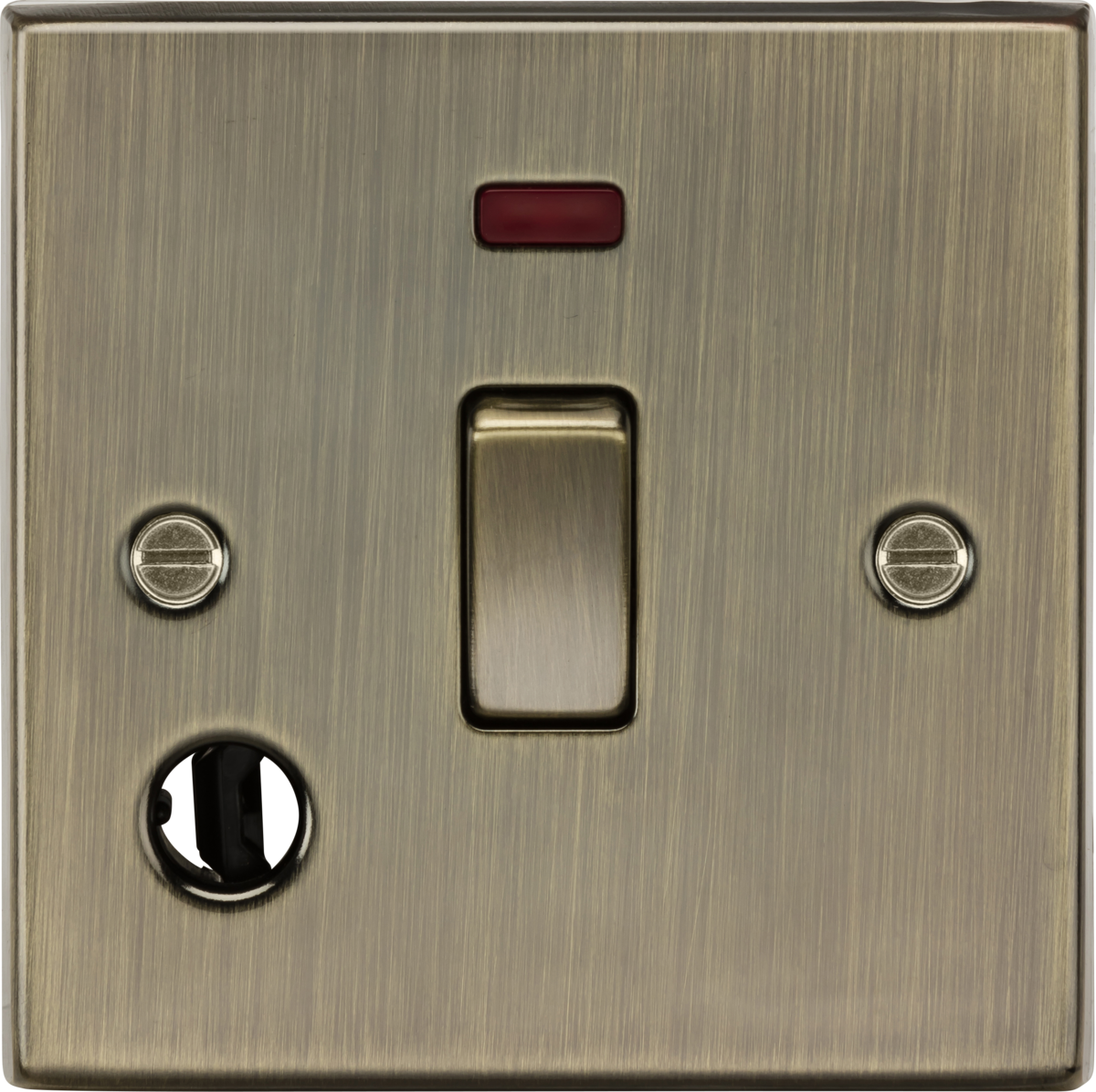 Squared Edge 20A 1G DP Switch with Neon & Flex Outlet