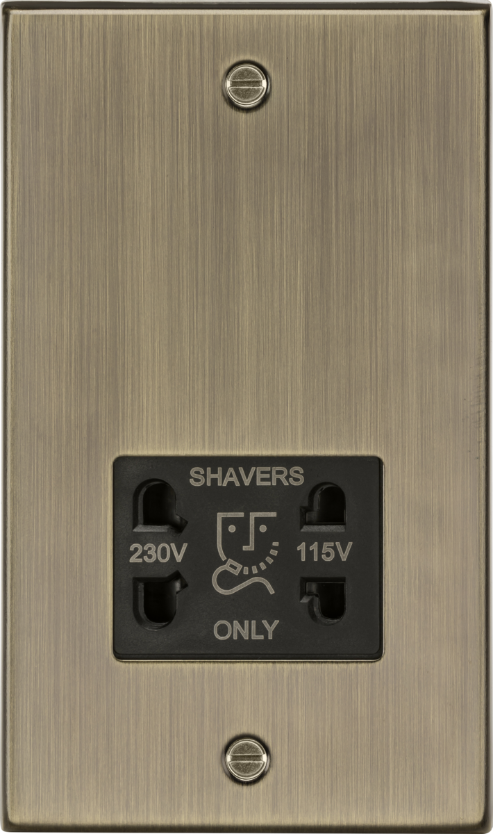 Squared Edge 115/230V Dual Voltage Shaver Socket