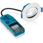 Crompton Lamps Firesafe Adjustable Integrated LED Downlight with White Bezel Included • Dimmable • 4W/6W/8W • 2700K/3000K/4000K/6000K