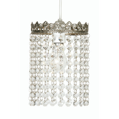 Ekon Beaded Glass Pendant Shade with Scrolled Metalwork (Oaks 172)