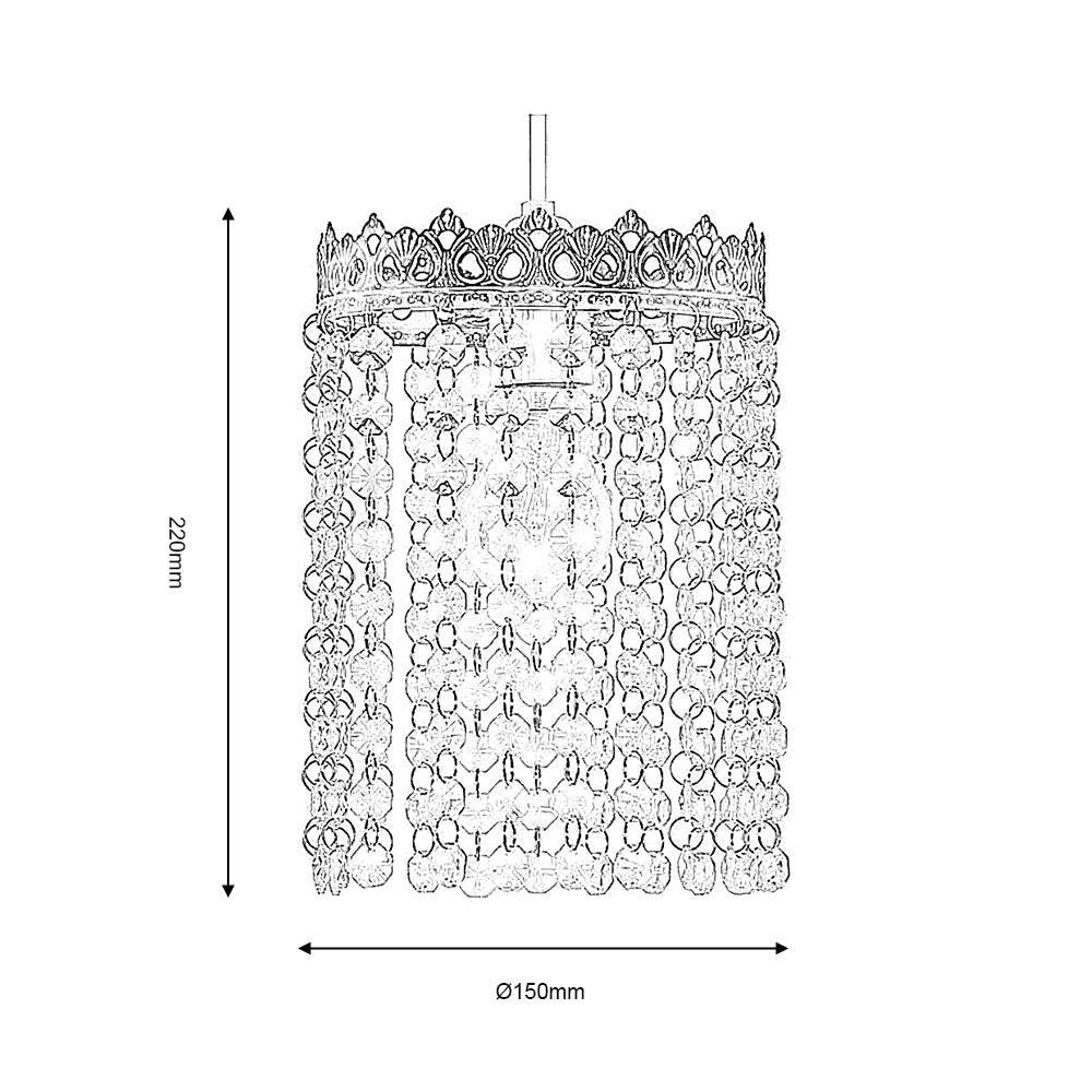 Ekon Beaded Glass Pendant Shade with Scrolled Metalwork (Oaks 172)