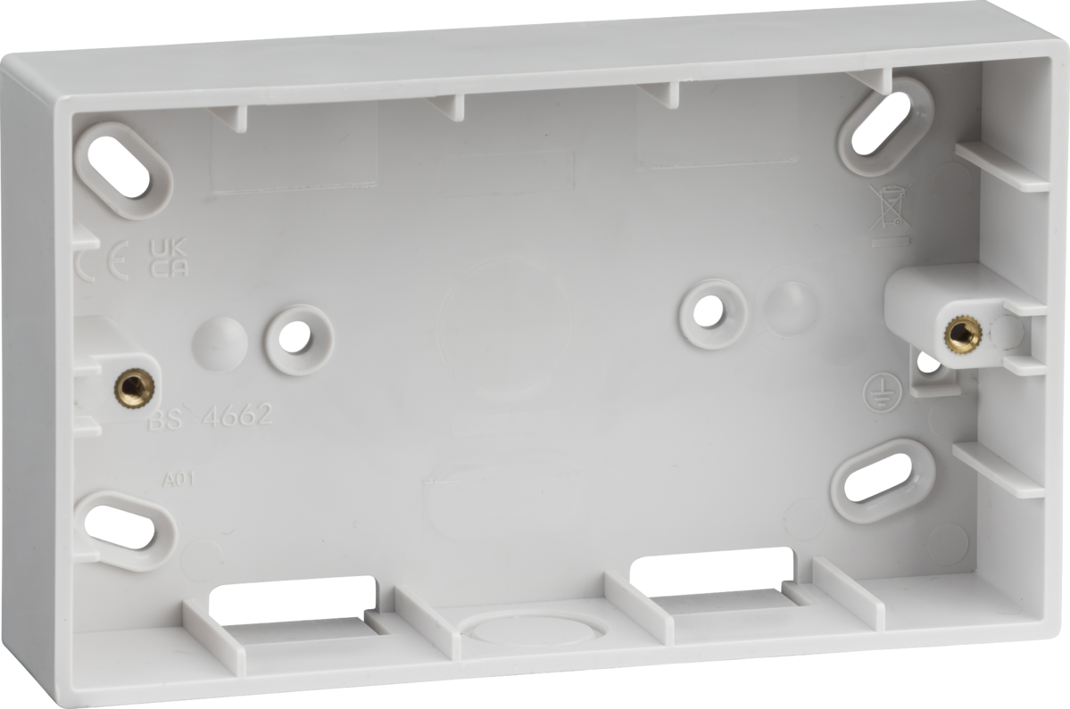 29mm PVC Double Back Box for Conduit and Trunking - PACK OF 10