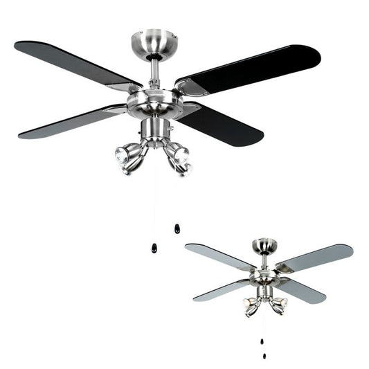 Scimitar Pull Cord Ceiling Fan With Light