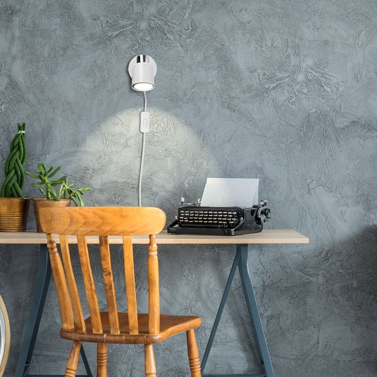 Benton Plug in Single Wall Light with Flex and Inline Switch