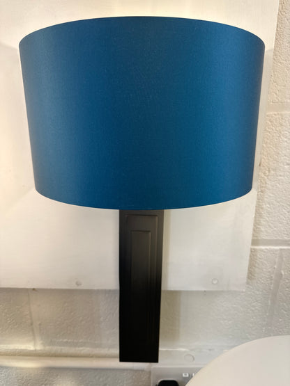 EX DISPLAY Adler Wall Light E27 Bronze with Teal Satin Shade