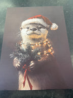 Otter Christmas Art Print