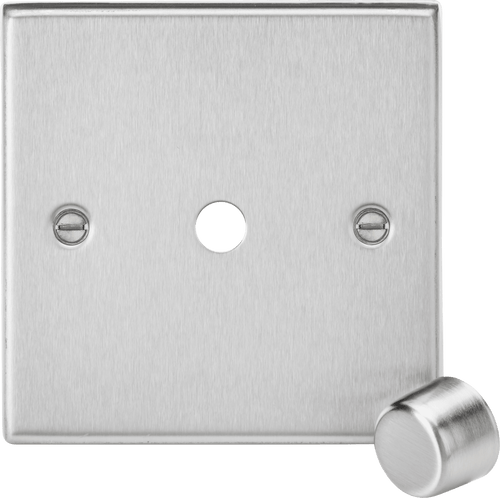Knightsbridge - 1G Dimmer Plate with Matching Metal Dimmer Cap - Luminosity Designs Ltd