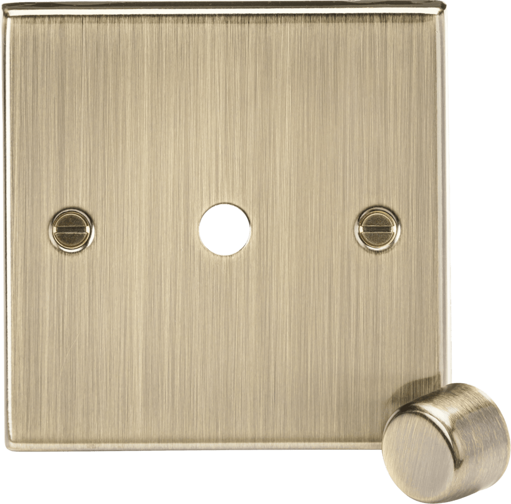 Knightsbridge - 1G Dimmer Plate with Matching Metal Dimmer Cap - Luminosity Designs Ltd