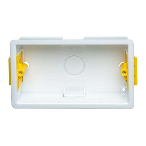 Luminosity Designs Ltd - 2 Gang Double Plastic Dry Lining Plasterboard Recessed Back Boxes / Pattress boxes - Luminosity Designs Ltd