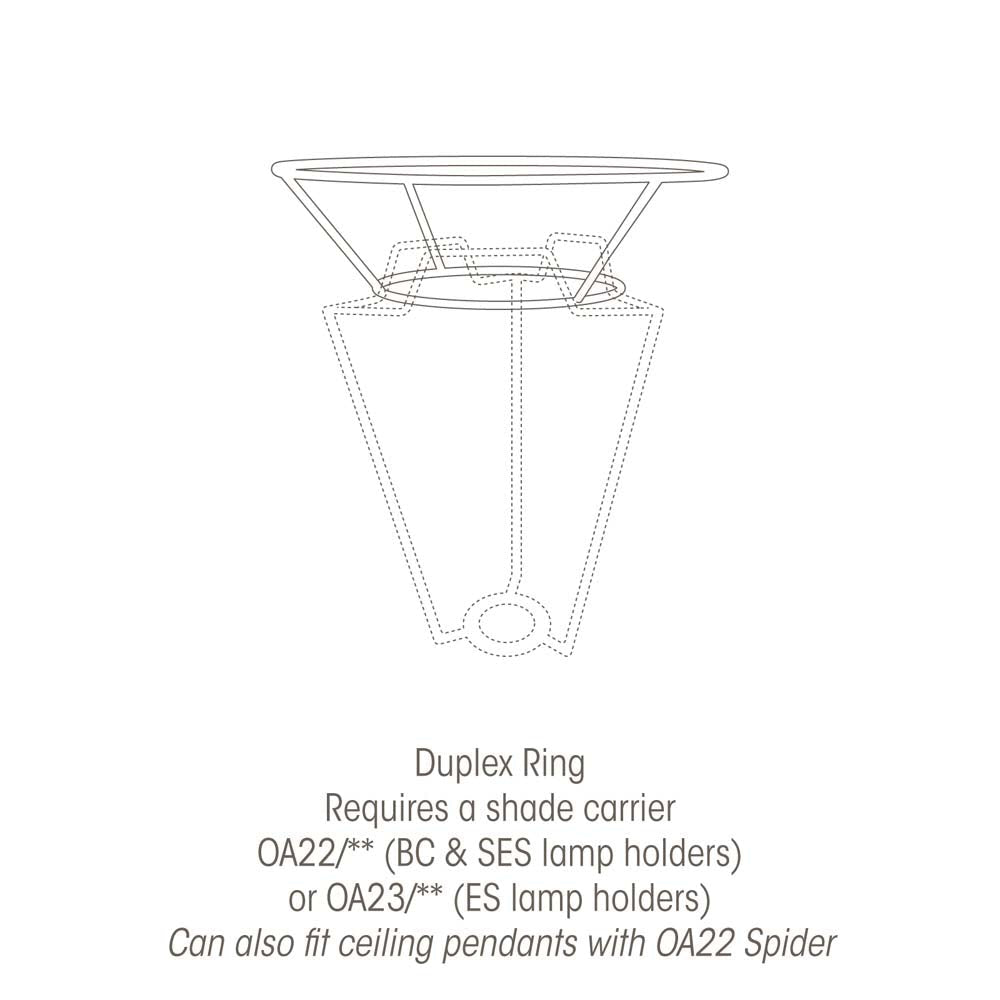 Oaks Lighting - 20" Cotton Drum Shade with Duplex Ring for use with a Shade Carrier or Spider Fitting - Luminosity Designs Ltd