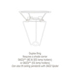 Oaks Lighting - 20" Cotton Drum Shade with Duplex Ring for use with a Shade Carrier or Spider Fitting - Luminosity Designs Ltd