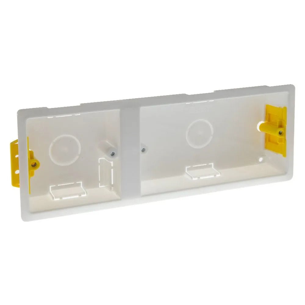 Luminosity Designs Ltd - 2+1 Gang Plastic Dry Lining Plasterboard Recessed Back Boxes / Pattress boxes - Luminosity Designs Ltd